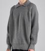 Beoteunseoul Wool Blend Heavy Open Collar Knit (Gray)