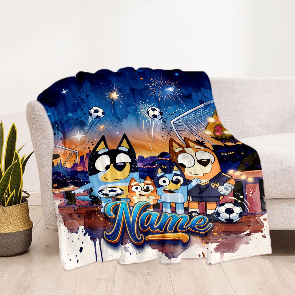 Christmas Soccer Fun Personalized Name Blanket Throw Personalized Blanket Soft & Cozy Perfect for Bedding Office Office Chair Home Decor