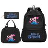 Large Capacity Schoolbag with Shoulder Strap; Student Three-piece Pencil Case Set
