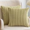 1pc Faux Fur Plush Decorative Throw Pillow Covers Fuzzy Striped Soft Pillowcase Cushion Covers for Sofa Couch Bedroom 18x18 Inch