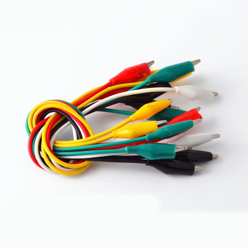 10pcs Professional Colorful Alligator Clip Test Power Cable Strong Elasticity Strong Electrical Conductivity Jumper Wire Test Leads