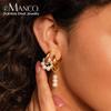 EManco Fashion Metal Freshwater Pearl U-Shaped Hoop Earrings for Women Minimalist Asymmetric Round Ear Buckle Dropshipping