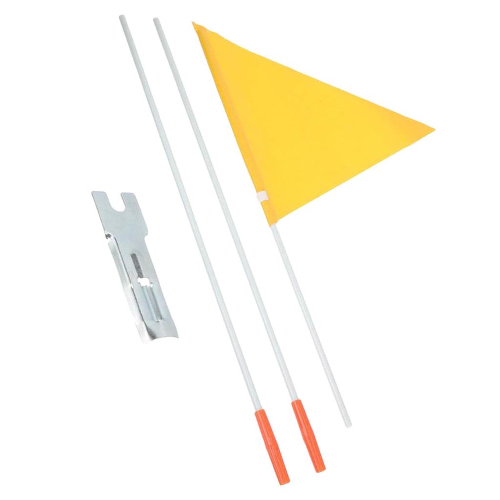 Bike Safety Flag Triangular Fiberglass Easy Install High Visibility Foldable Fittings Pennant