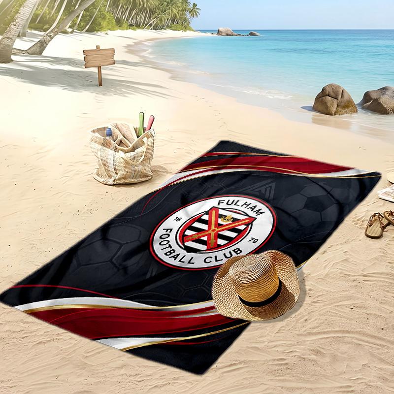 Fulham Football Print Beach Towel, Large Soft Quick Dry Towel for Beach Camping Swimming