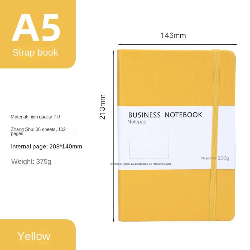 Custom Size A5 Business Planner Soft Leather Cover A5 Dotted Grid Diary Writing Notebook Custom logo
