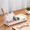 Desktop Office Plastic Organizer Multifunctional Business Notebook Personal Ornament Memo Pen Holder Space Saving Storage Rack
