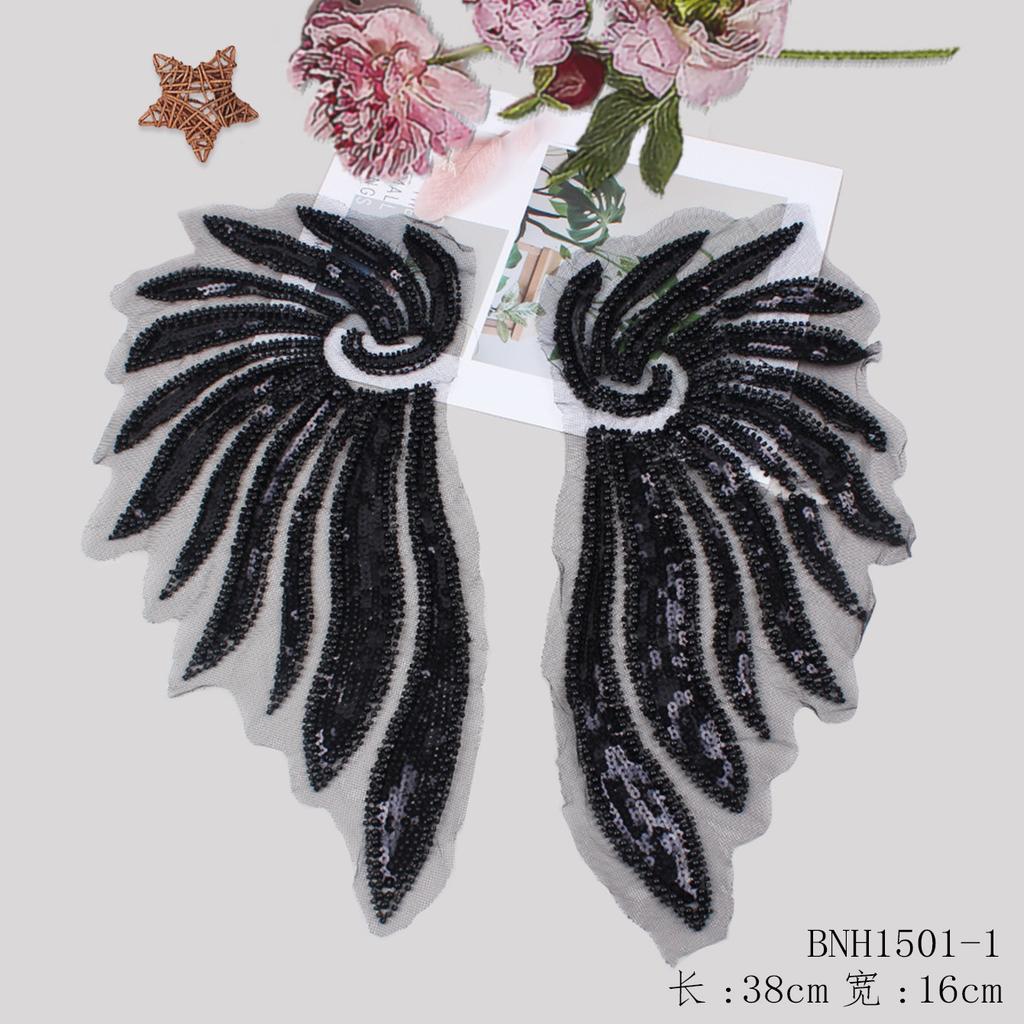 Embroidery Beads Corsage Patches Heavy Sequins Collar Tulle Neck Lace 3 D Applique for Dress Garment Accessories