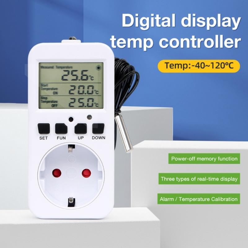 Highly power 16A Intelligent Temperature Control Socket Digital Display Thermostat Socket For Heating and Cooling Systems