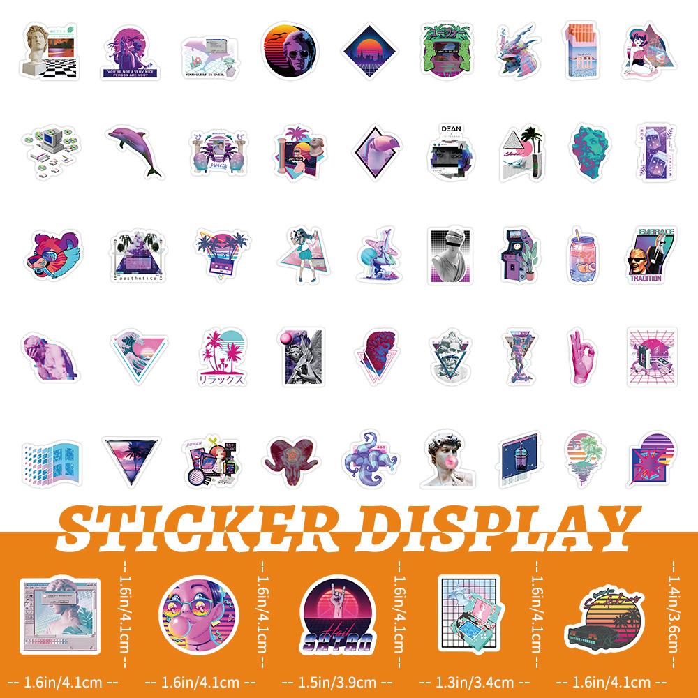 100 graffiti cartoon steam wave bambini;astuccio matite scooter chitarra tessera mensa mano adesivi impermeabili