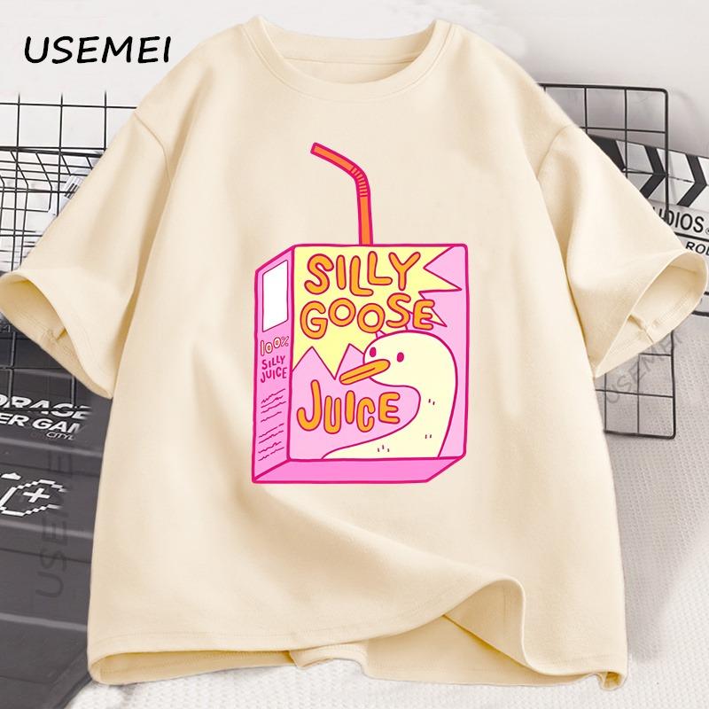 Silly Goose Juice Classic T-Shirt Men Women T Shirts High Quality Cotton Clothes Short Sleeve Crew Neck Tee Shirt Summer Top