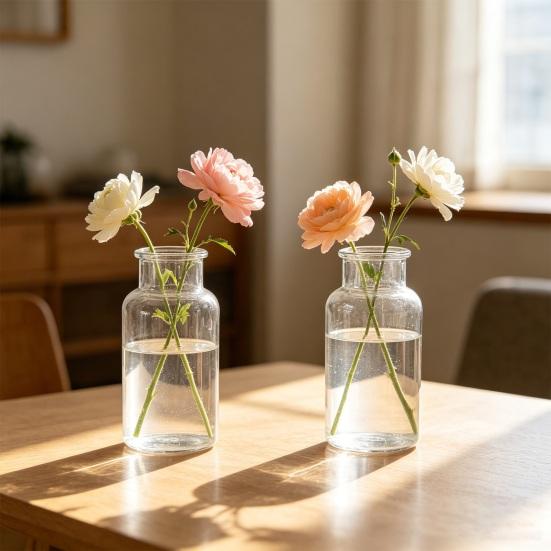 Yousheng Small Vases for Flowers, Mini Clear Glass Bud Vases, Mini Flower Vase for Wedding Table Centerpiece Home Decor,