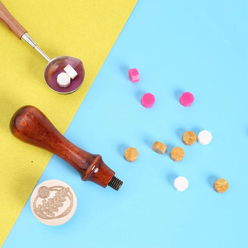 Retro Antique Round Plant Sealing Wax Stamp Head Fire Paint for Wedding Invitation Gift Packaging Scrapbooking Card DIY Envelope