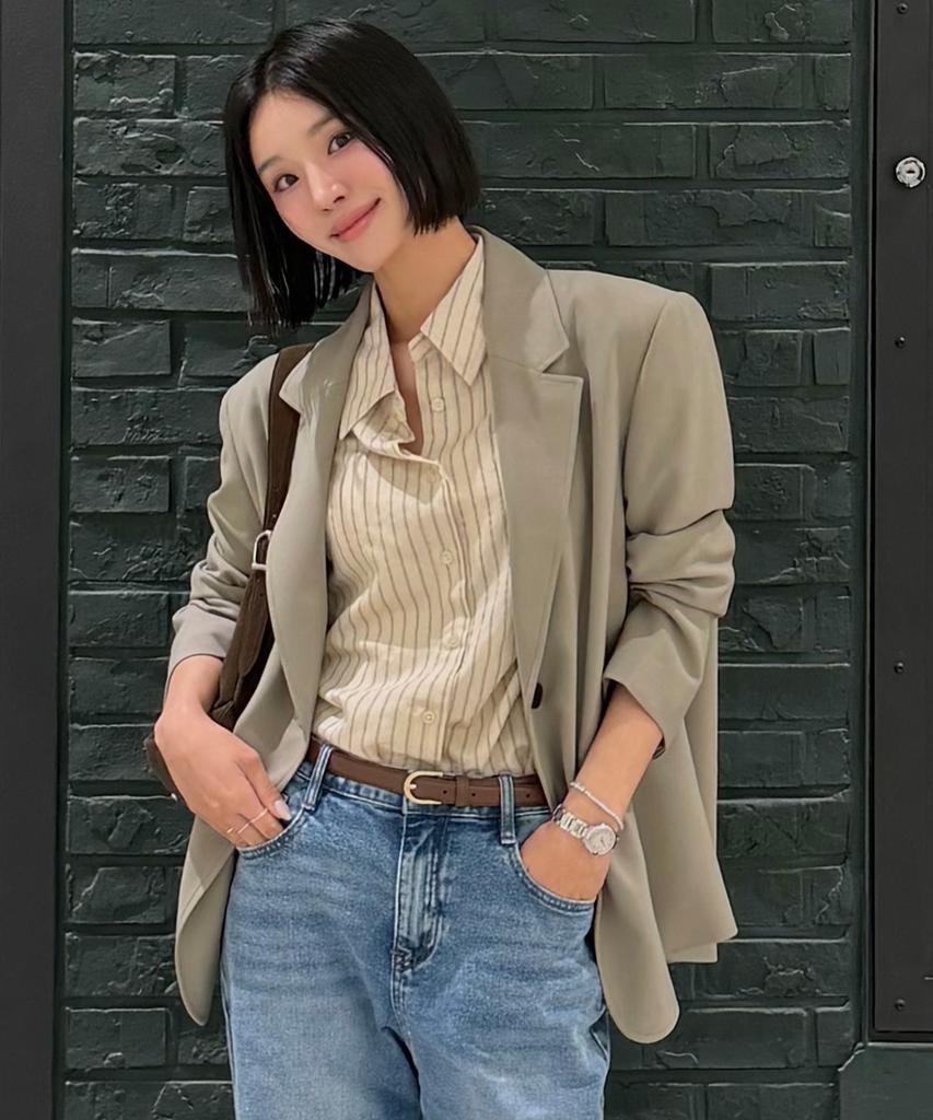 MIND BRIDGE WOMEN [W] Oversized Single Two-Button Blazer - 3 Colors