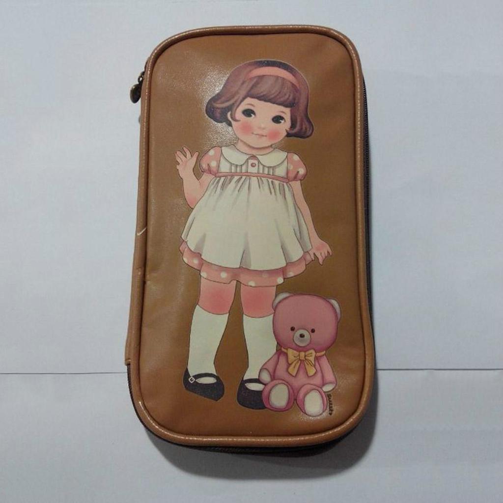 Mädchen Frauen Kinder Kleine Puppe Stift Federmäppchen Tasche Schreibwaren Kosmetik PU Niedlich