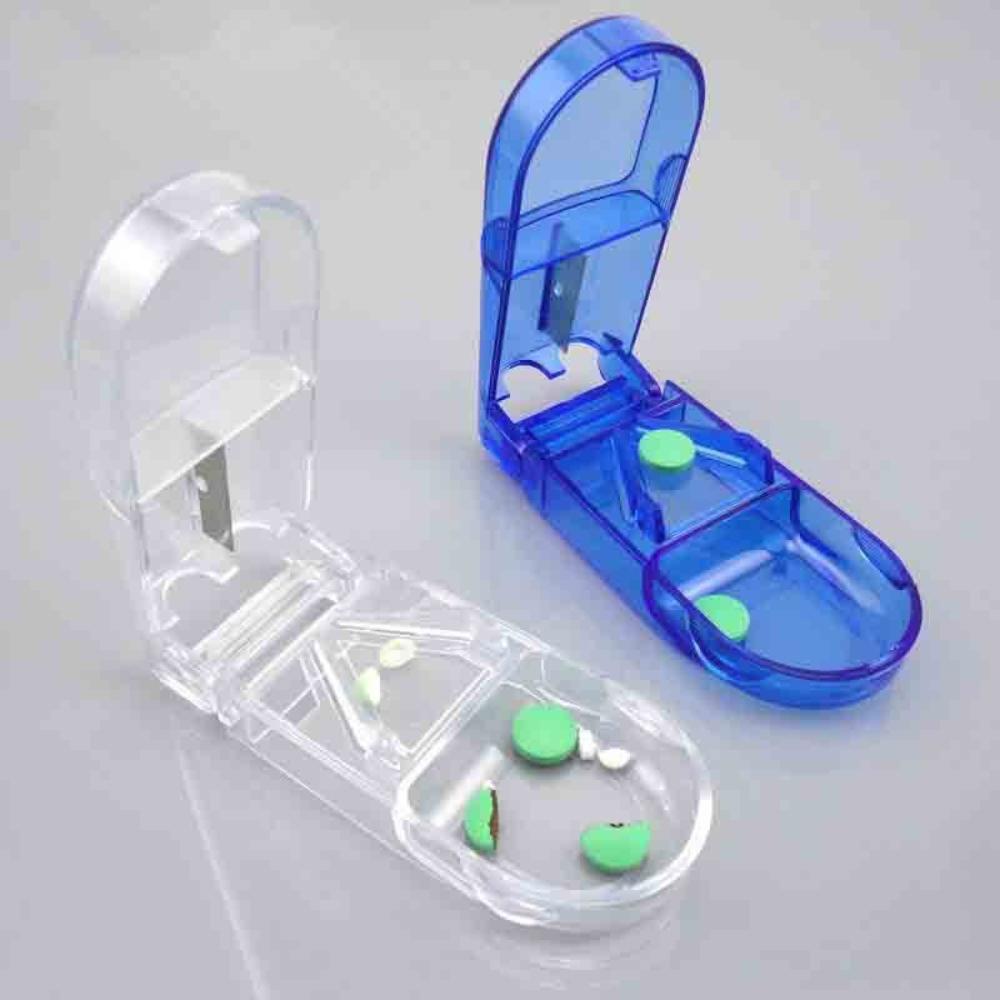 New Hot Portable Splitters Cutter Medicine Split Drugs Vitamin Tablet Cutting Pills Box Container Storage Cases Organizer Care