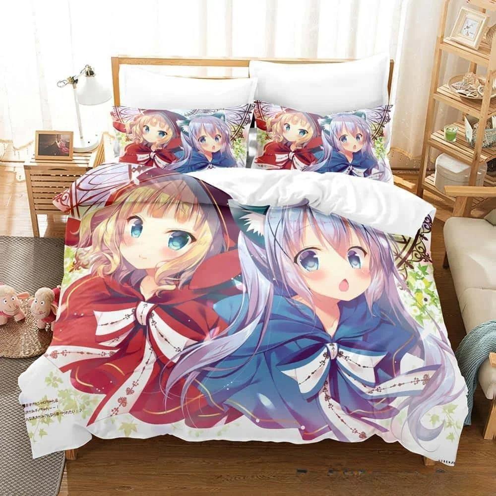 3D Print Anime Is the Order a Rabbit Bedding Set Single Twin Full Queen King Size Bed Set Adult Kid Bedroom Duvet Cover Sets