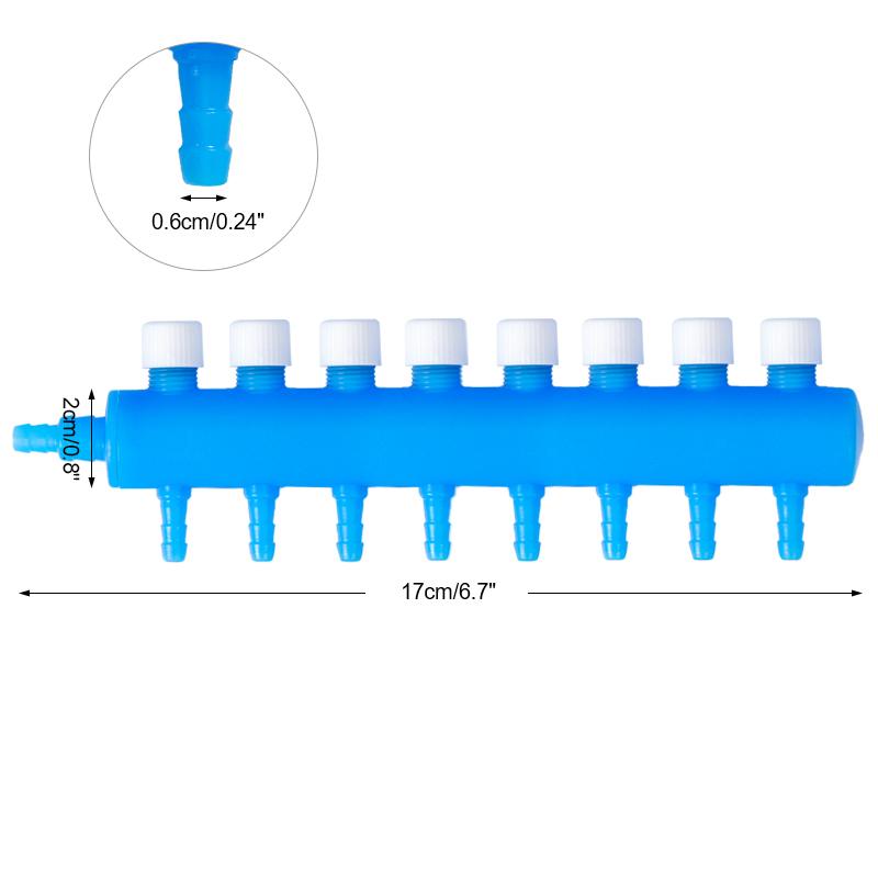 2 3 4 6 8 Way Aquarium Air Splitter Valve Plastic Fish Tank Air Hose Splitter Distributor Pump Valve Tap Control Switch