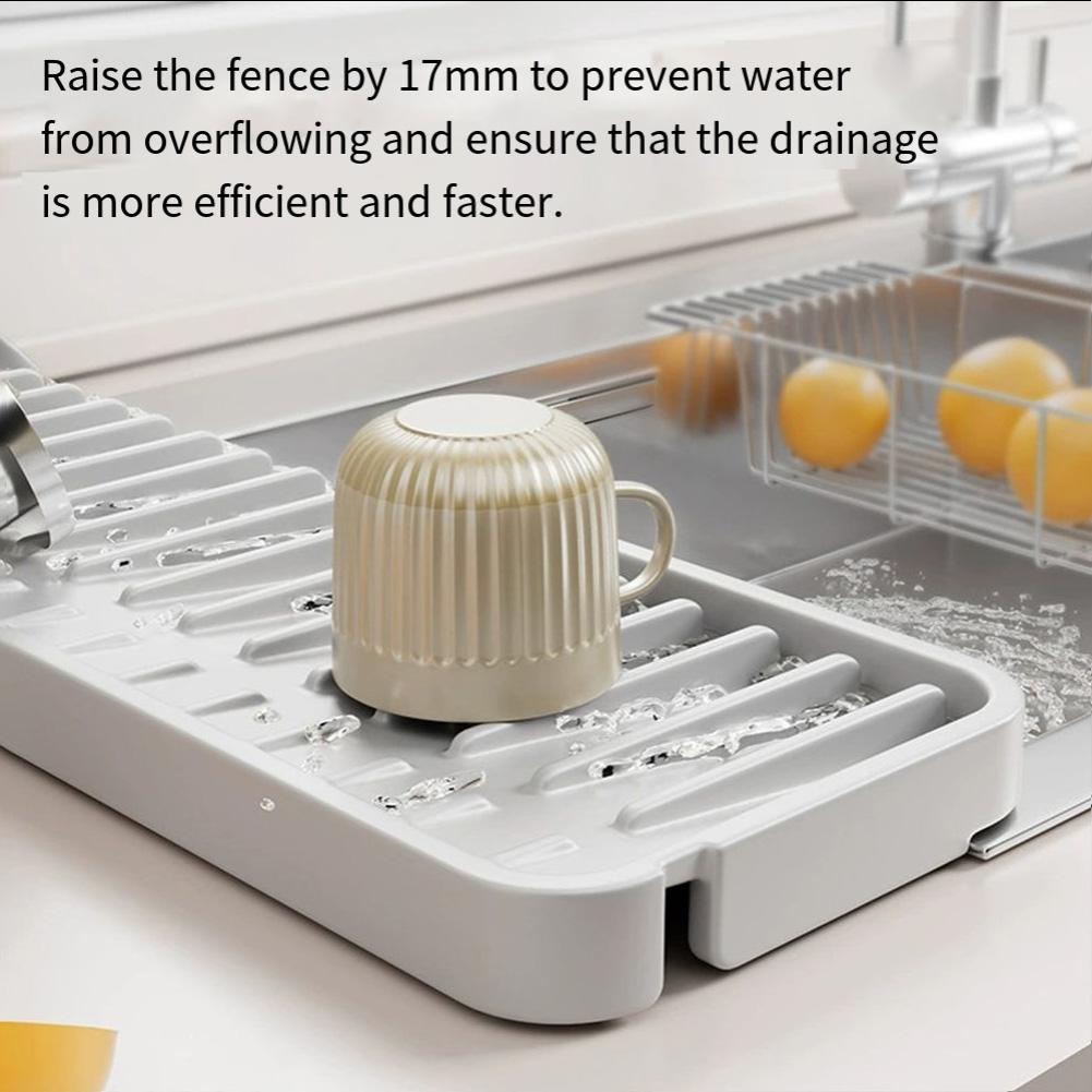 Kitchen Sink Splash Guard Silicone Drainage Mat Dish Soap Dispenser Sponge Holder Mat For Kitchen Sinks Narrow Edge