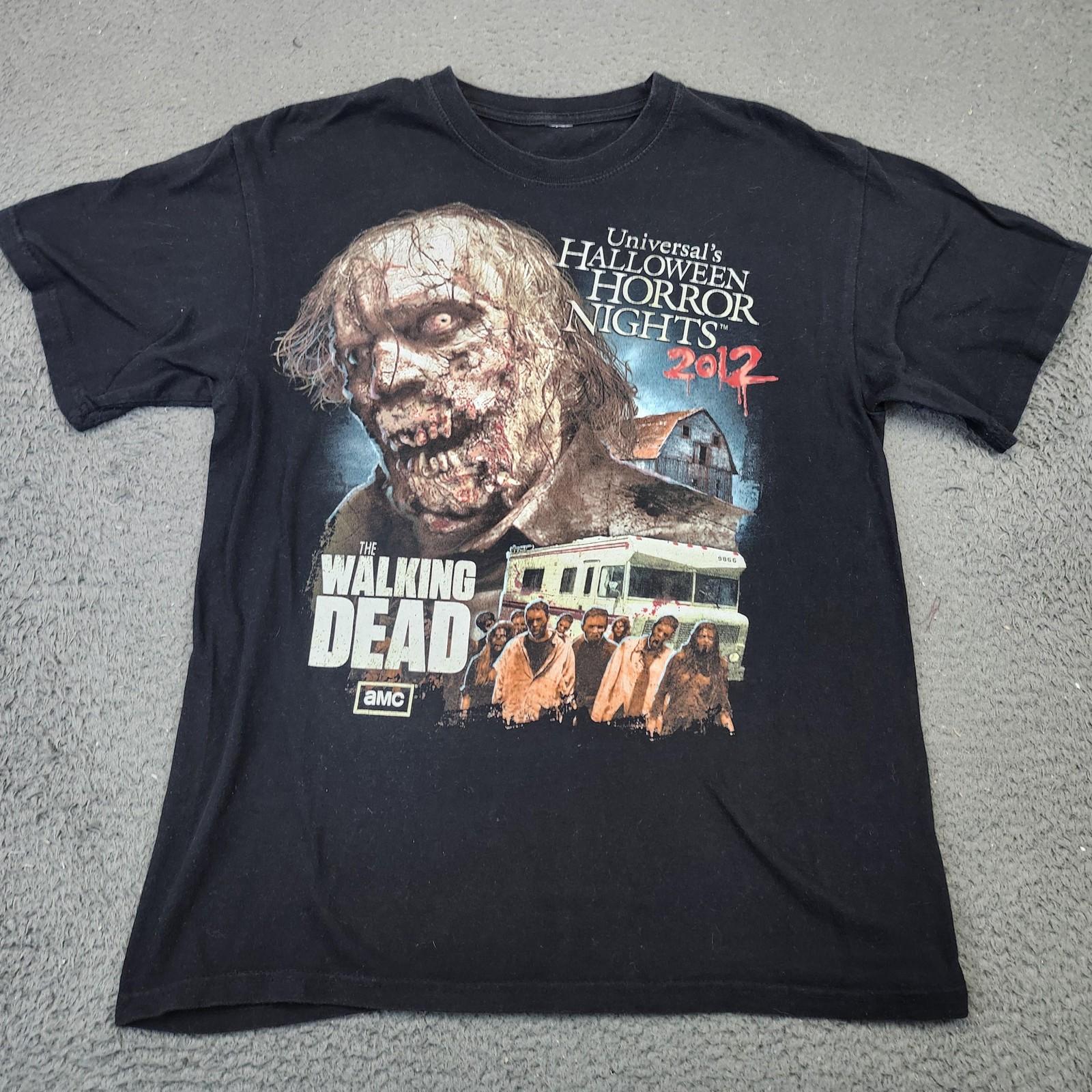 The Walking Dead Shirt Mens Large Black Universal Halloween Horror Nights 2012 Unisex T-Shirt XL