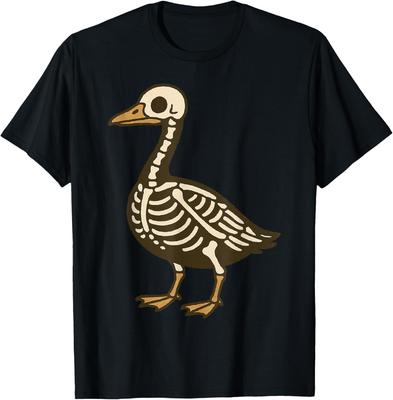 Vintage Skeleton Goose Halloween | Funny Spooky Goose Art T-Shirt Harajuku Y2k Kawayi Couple Print On Demand Camiseta Hombre