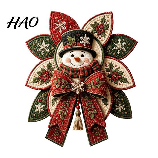 Handarbeits-Nähzubehör Weihnachts-Quilt-Schleife DIY-Set, 3D Handgemachtes Dekoratives Ornament, Vorgeschnittene Stoffdekorationen und Schritt-für-Schritt-Anleitung zum Basteln