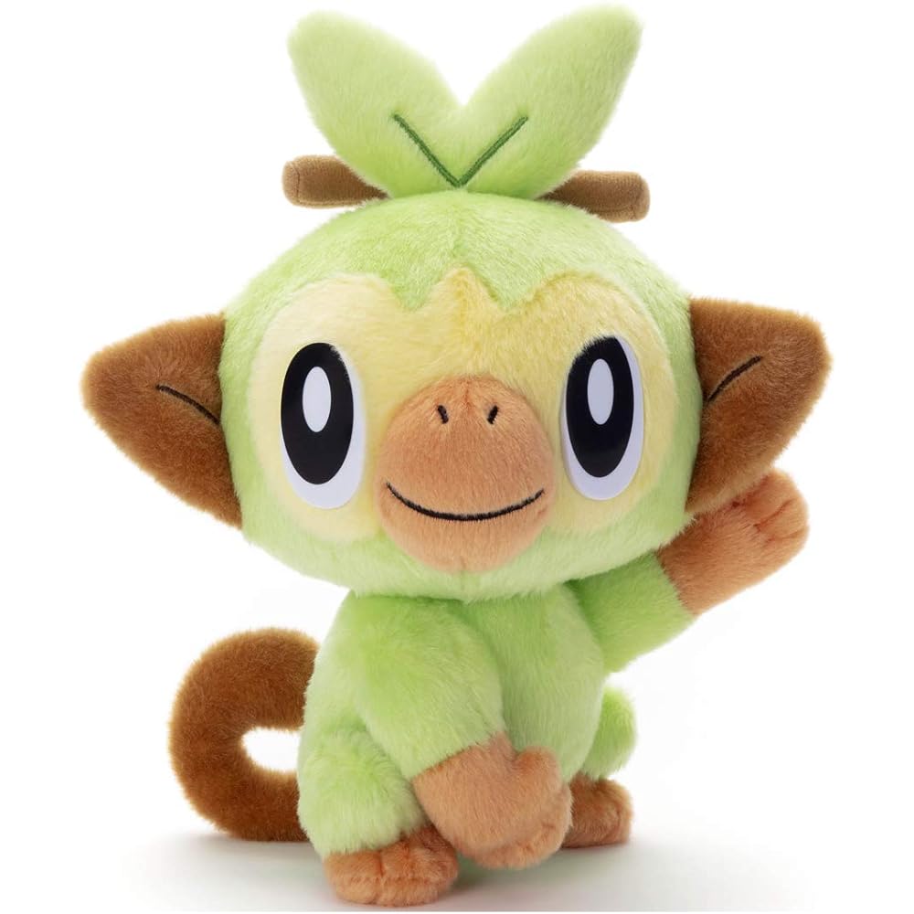 Takaratomy A.R.T.S Pokmon Stuffed Toy Grookey 23cm Height Soft Plush Collectible