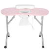 Pink Folding Manicure Table Station Salon Hand Pillow Nail Art Desk with Dust CollectorEU Plug 220V