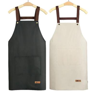 1Pcs Oil-proof Kitchen Cooking Apron with Pockets Work Uniform New Household Work Clothes  Women Men