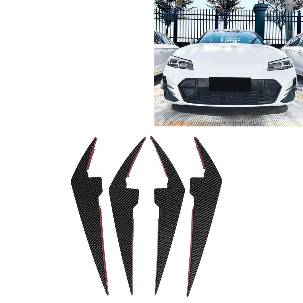 4PCS Front Bumper Side Canards Splitter Fins Car Body Decoration for 3 Series 0 1 LCI M Sport 2023+