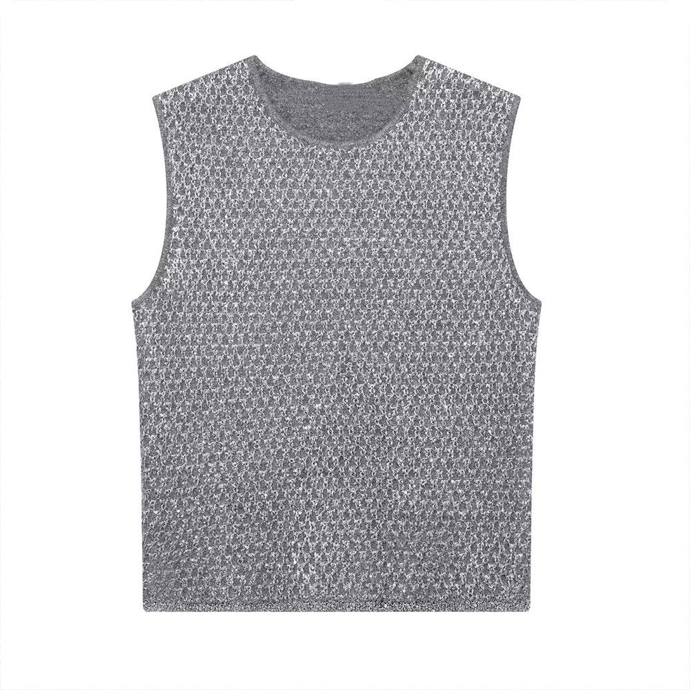 

Женский вязаный топ с пайетками и металлизированной нитью TAOP&ZA - Коллекция начала весны L