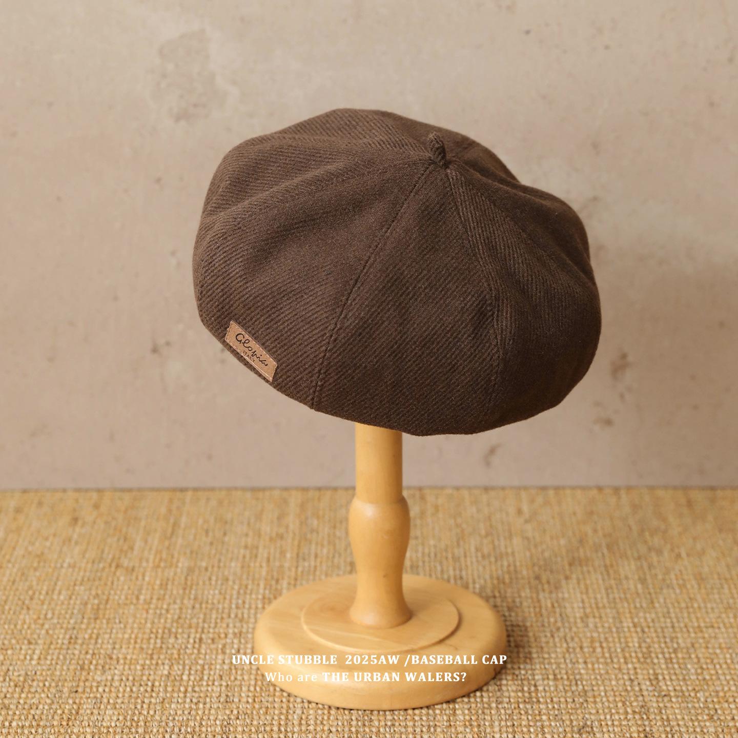 

Толстый шерстяной берет для женщин однотонный универсальный и подчеркивающий черты лица маленькая шляпа-тыква художественная и ретро шляпа художника восьмиугольная шляпа adjustable