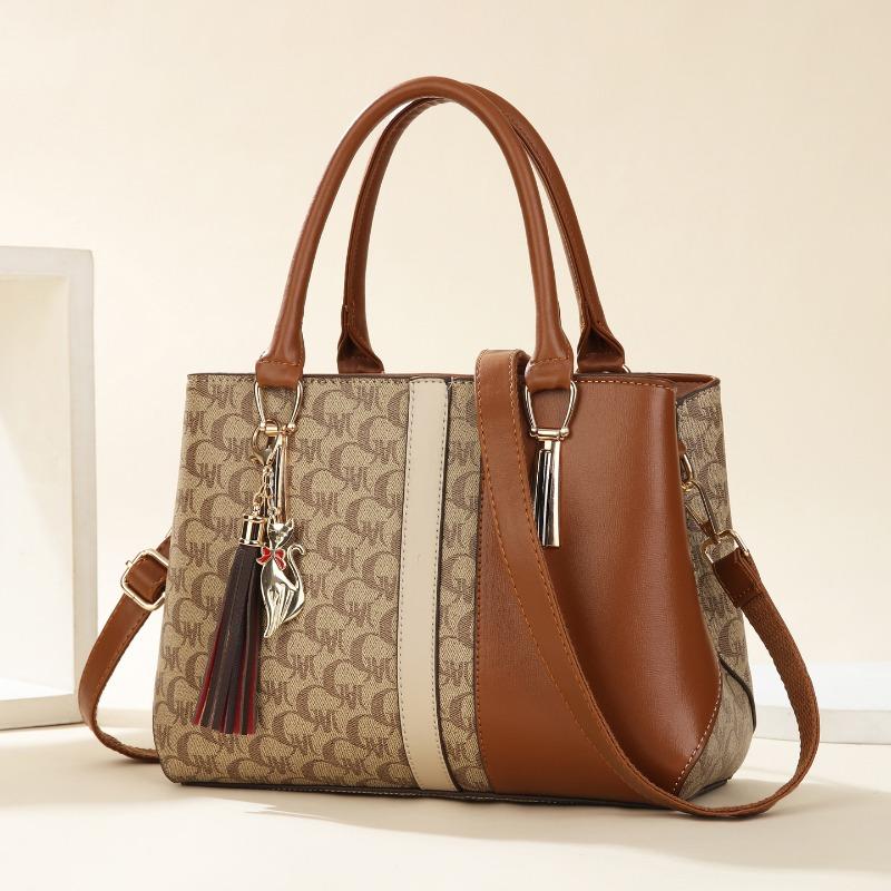 High Quality Print Leather Purses and Handbags Women Luxury Designer Shoulder Crossbody Bag 2Piece Set Ladies Messenger Bags