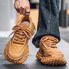 Dad Shoes Niche Autumn and Winter New Leather Thick-soled Heightening Shoes Retro Casual Sports Shoes