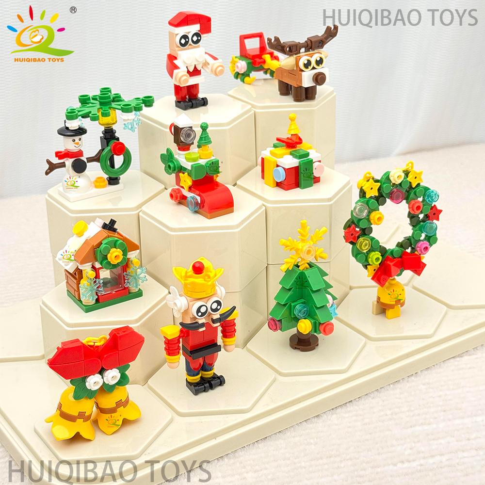 Non-Toxic Children Mini Christmas Tree Santa Claus Model Micro Bricks Building Block Diy Insect Animal Bricks Toys For Adult Gift