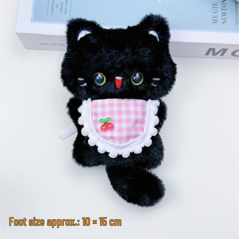 Пищащий Милый Сиамский Кот с Большими Глазами Плюшевый Брелок-Подвеска With Hook, No Keychain чёрный