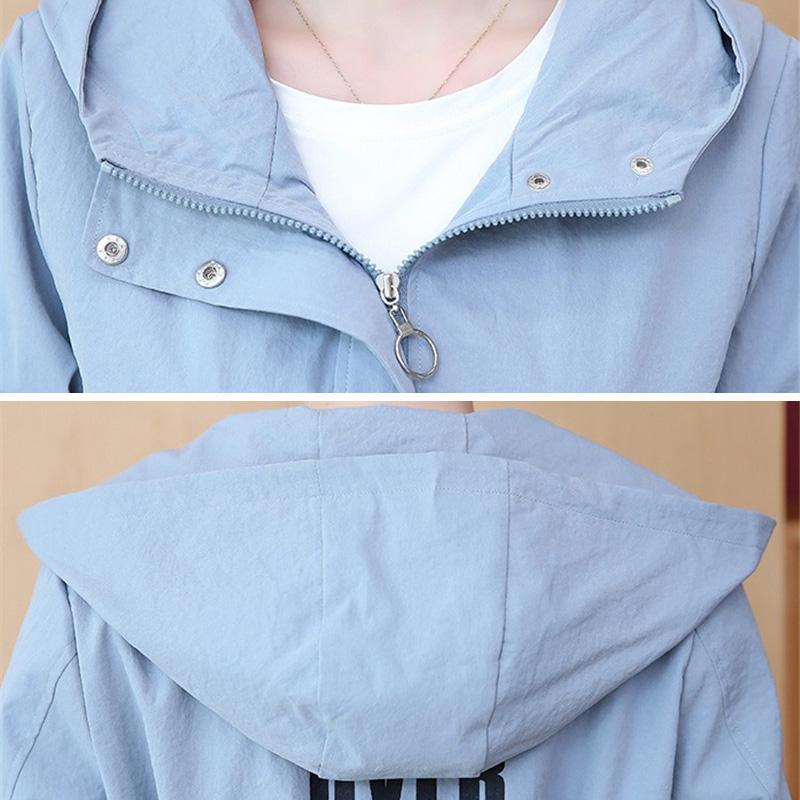 Dámské bundy s kapucí Causal Famale Windbreaker Dámské Základní bundy Kabáty Kapsa na zip Lehké bundy Bomber