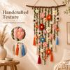 Handmade Bohemian Style Crochet Flower Wall Decoration Pendant Flower Weaving with Hanging Feature for Home Decor