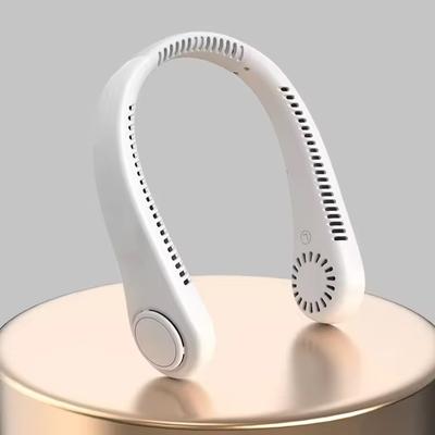 Wearable Bladeless Neck Fan Rechargeable USB 2000mAh Battery Portable Hanging Design Battery Included Household/Car/RV Use