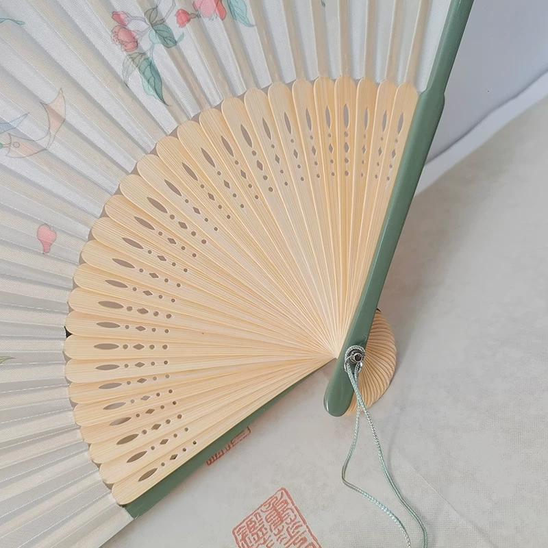 Antique Fan Folding Fan Chinese Style Han Costume Cheongsam Fan New Chinese Summer Female Fan Portable Small Folding Fan Fresh