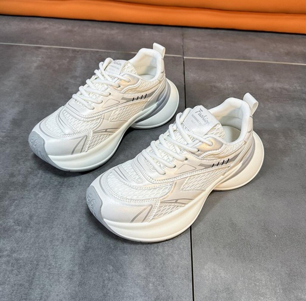 

Модные женские кроссовки в стиле ретро, массивные, модные уличные кроссовки на толстой подошве, корейские универсальные кроссовки на платформе с комфортом 35 белый