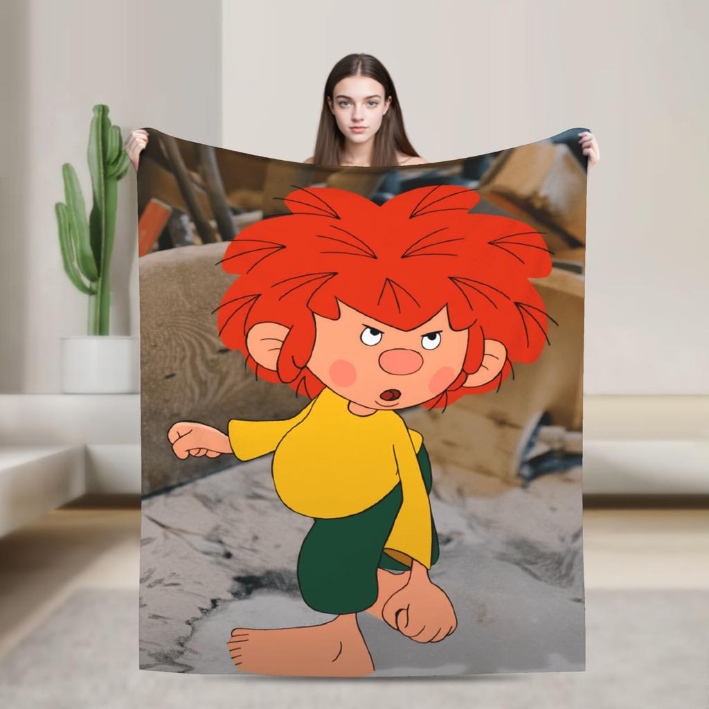 Warm Soft BlanketsGirls Boys Decorative P-Pumuckl Bedding Throws Flannel Bedspread For Couch Chair Fluffy Sofa Bed Cover