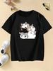 Y2K Cute Cat Graphic Kids Tshirts Summer Short Sleeve Tees Cartoon Animal Boys Girls Clothes Kawaii Kitten Tops Tshirt