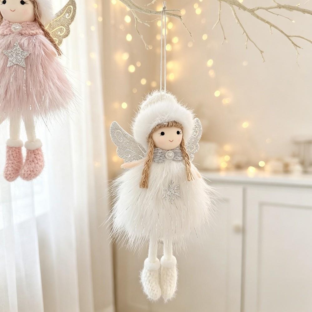 Plush Christmas Angel Girl Ornament Mesh Christmas Tree Decor Christmas Tree Decoration