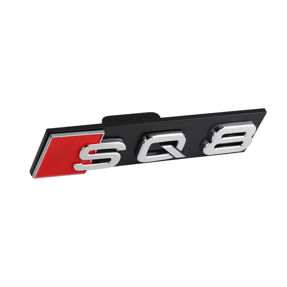 3D S3 S4 S5 S6 S7 S8 Logo ABS Car Front Grille Badge Sticekr Decoration For Audi SQ3 SQ5 SQ7 SQ8 W12 V6 RS3 RS4 RS5 RS6 RS7 RS8