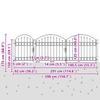 Garden Gate with Arched Top Assen Gray 4 X 1.25 M Steel