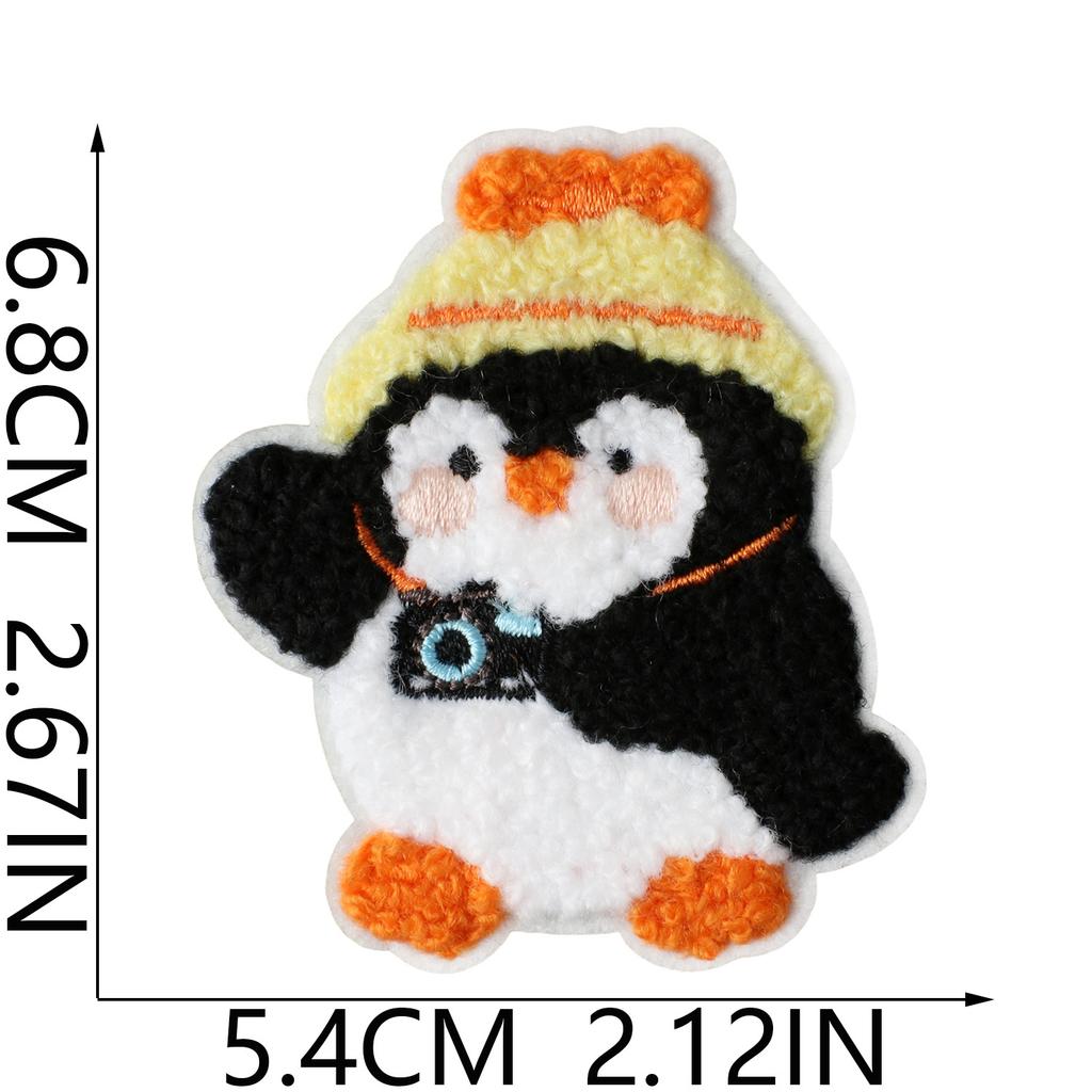 Cute Cute Penguin Plush Cloth Sticker Seam-Free Ironing Clothing Luggage Personalized Dress Repair Patch Cloth Art Sticker