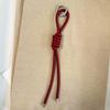 Beautiful PU Rope Knot Keychain Solid Color Thick PU Rope Art with Ring Clasp Woman's Handbag Pendants