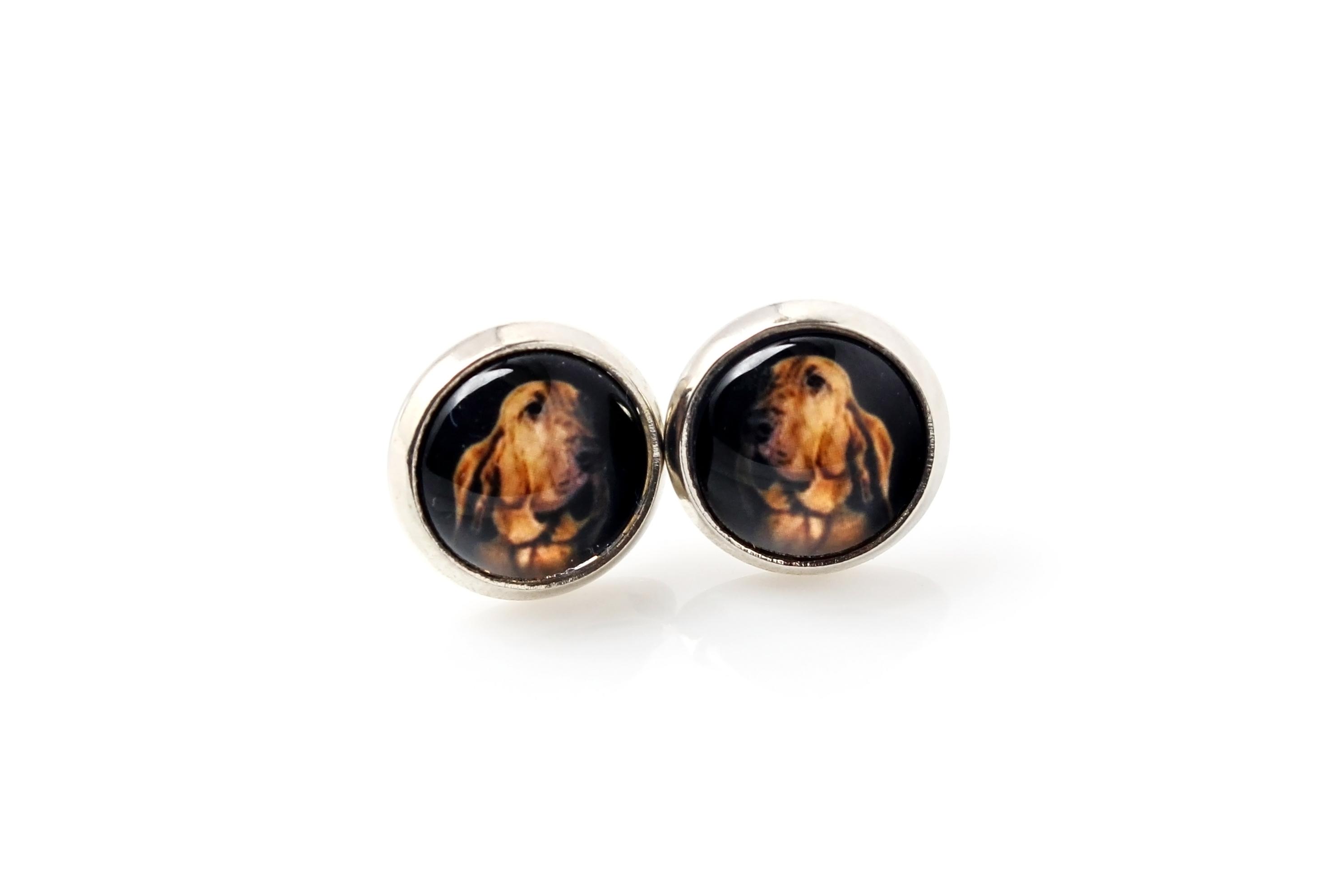 

Bloodhound, St. Hubert Hound, Sleuth-hound - earrings your photo handmade, own photo, jewelry from the Art.-Dog brand срібний