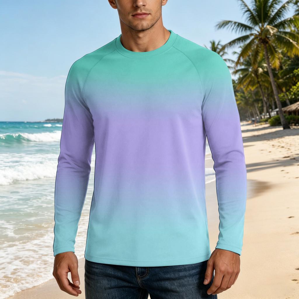 Herren Langarm UPF50+ Sonnenschutzshirt Leicht Atmungsaktiv Schnelltrocknend Outdoor Freizeit Oberteil für Sommeraktivitäten