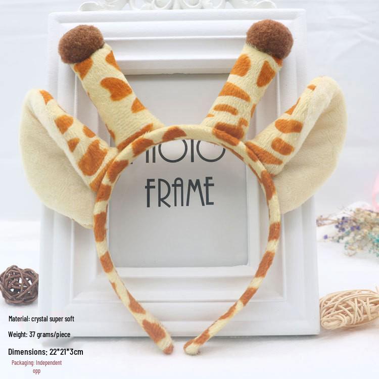 Halloween Animal Headband: Giraffe & Deer Antlers Costume Prop Hair Clip
